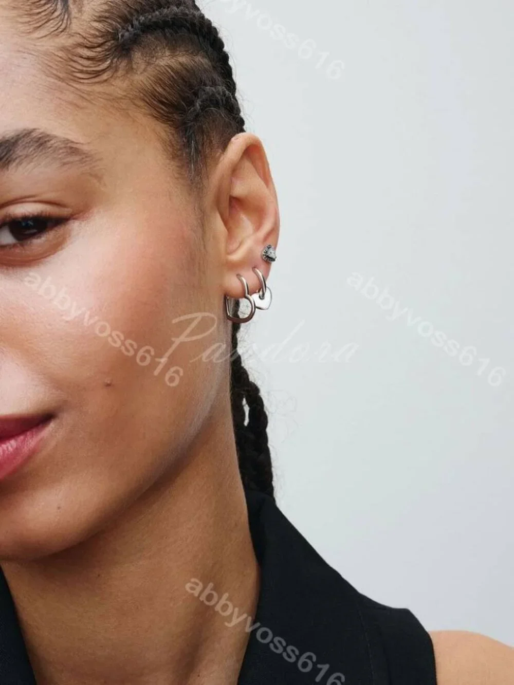 Pandora Heart Open Hoop Earrings